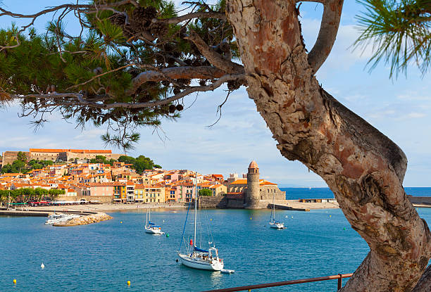 Collioure, United Kingdom Panoramic view of Collioure, France collioure stock pictures, royalty-free photos & images
