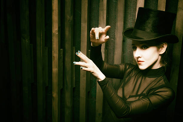 istock Woman wearing a high hat 584780814