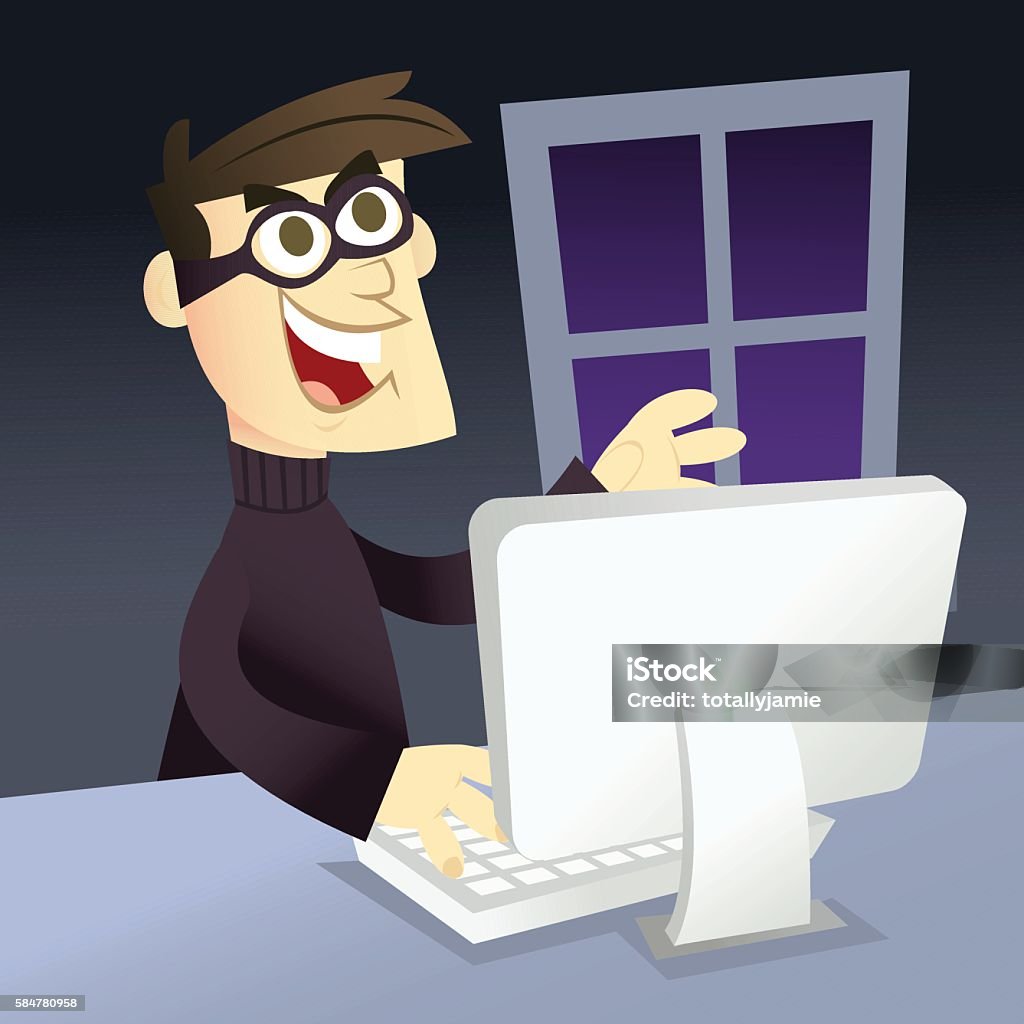 Computer Identify Theft Computer Identity Theft Stock Illustration - Download Image Now - Adult ...