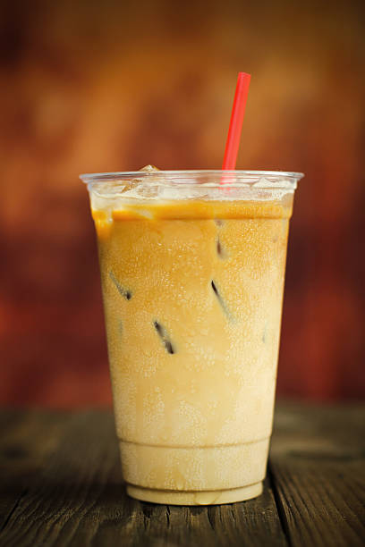 istock Iced coffee cafe latte in the vintage background 584787838