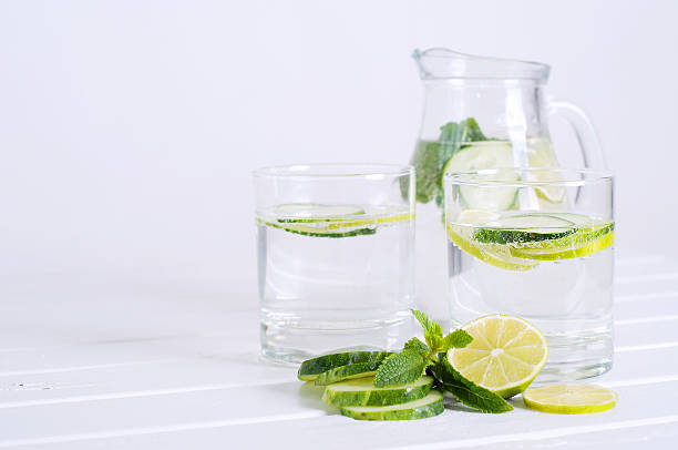 istock Sassy water. Fresh summer season detox drink. 584788362