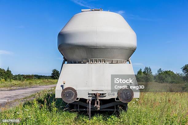 Freight Train With Cement Tank Wagons Stock Photo - Download Image Now - Business, Business Finance and Industry, Cargo Container