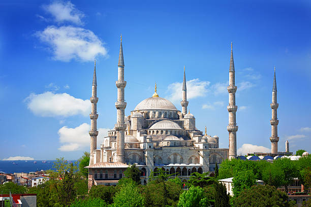 Sultan Ahmed Mosque (Blue mosque) in Istanbul, Turkey Sultan Ahmed Mosque (Blue mosque) in Istanbul in the sunny summer day, Turkey blue mosque photos stock pictures, royalty-free photos & images