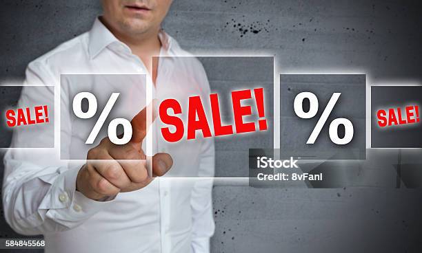 Sale Touchscreen Concept Background Stock Photo - Download Image Now - Adult, Business, Business Casual