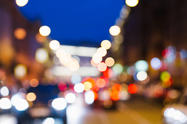 istock City road motion blur. Night background 584846022