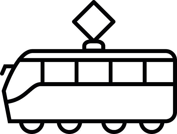 ilustrações, clipart, desenhos animados e ícones de a linha de bonde ícone - train people cable car transportation