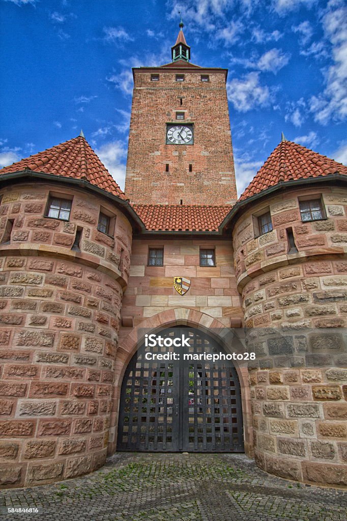 White Tower in Nuremberg, Allemagne White Tower in Nuremberg, Allemagne and sky blue Ancient Stock Photo