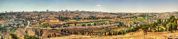 vista do monte do templo, em jerusalém - jerusalem israel skyline panoramic imagens e fotografias de stock