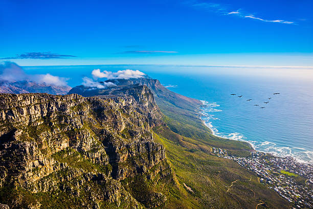National Park Table Mountain Top view of the Atlantic Ocean. National Park Table Mountain, South Africa, Cape Town cape peninsula photos stock pictures, royalty-free photos & images