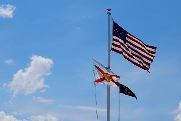 istock American,POW and Florida flag 584848718