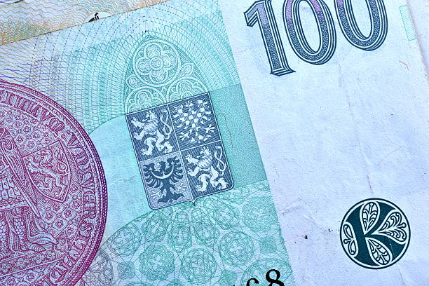 istock Close up Czech Koruna currency, Czech Republic 584849396