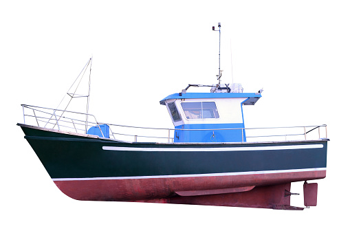 Motor boat isolated on white background