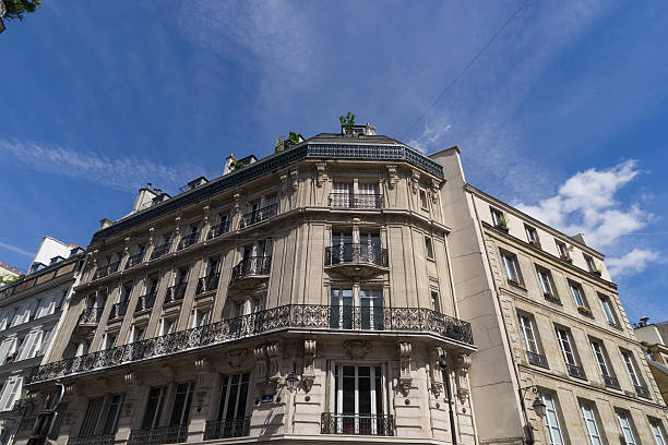 istock ancient stone building in Paris, France 584851834
