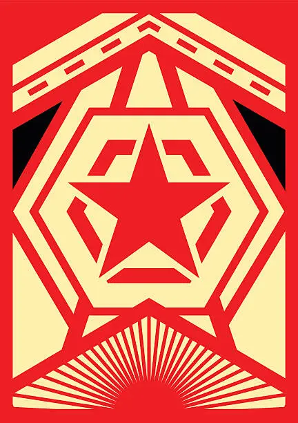 Vector illustration of propaganda poster with modern design