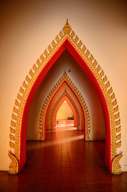 istock Pointed arch inside Wat Tham Sua Kanchanaburi 584852670