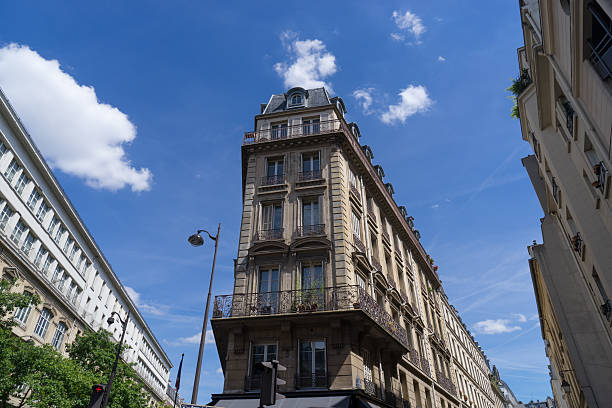 istock ancient stone building in Paris, France 584852934