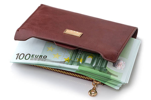 Euros in banknotes in a wallet