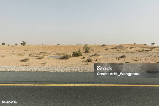 Sideway Desert Going Outbound To The Great Desert Of Dubai Stock Photo - Download Image Now