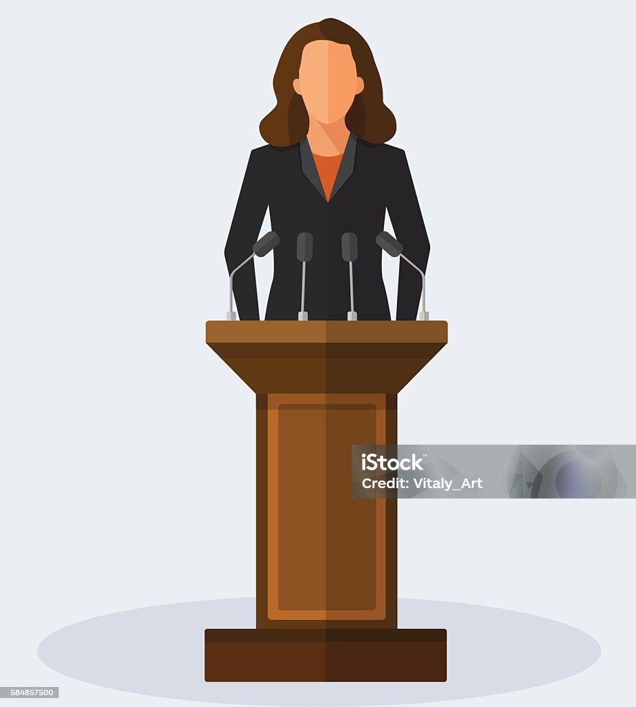 Vector Illustration Politicienne Prononcez-vous - clipart vectoriel de Homme politique libre de droits