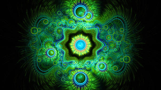 kabalistyczne niesamowite wzory. - kaleidoscope fractal psychedelic abstract zdjęcia i obrazy z banku zdjęć