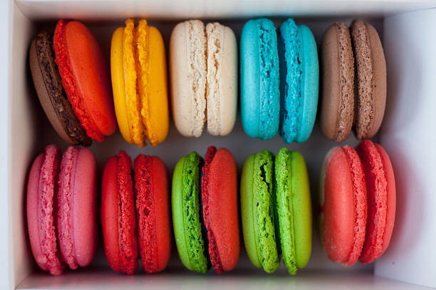 istock Colorful macaroons in the box close-up 584861706