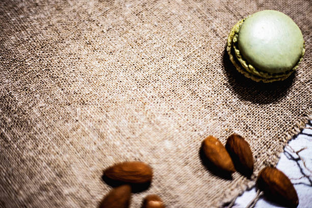Portrait of French macaroon delicious cookie
