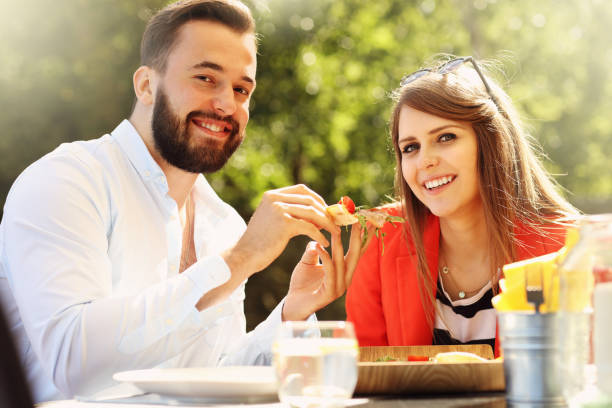 istock Young couple in restaurant 584862222