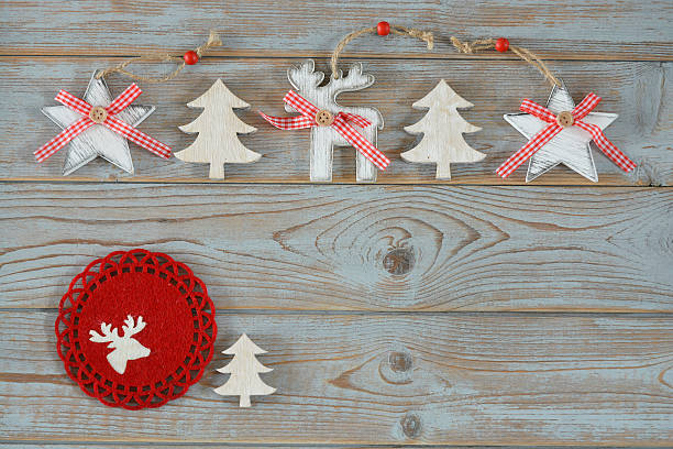 istock White red wooden christmas decoration with empty copy space 584864280