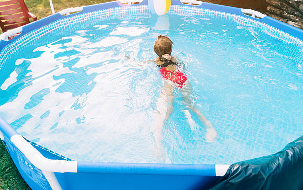 istock Little girl in swimming pool 584867970