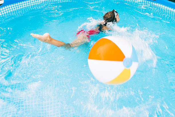 istock Little girl in swimming pool 584867986