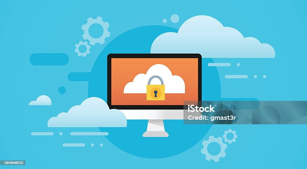 Data Science Lock Screen Computer Cloud Database Lock Screen Data Privacy Protection Stock ...