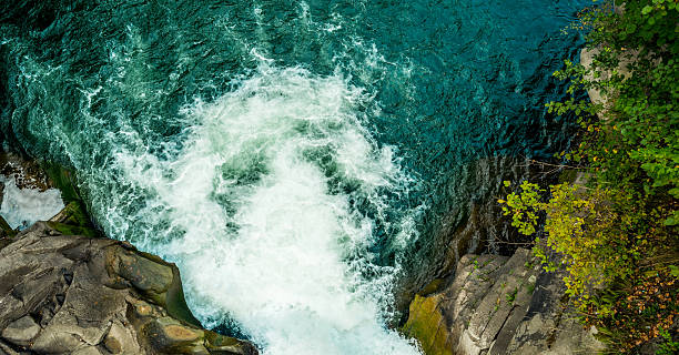 istock Waterfall in carpathian mountains, up view 584871074