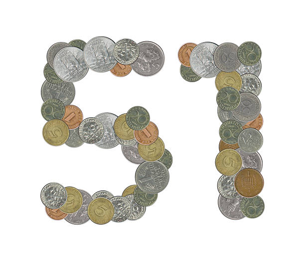 istock number 51 with old coins 584871078