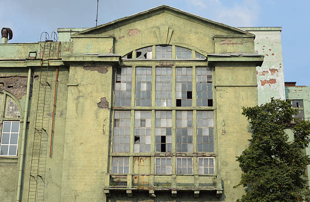 istock Old electric power station Red October. 584873400