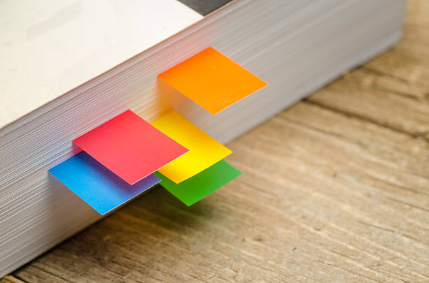 Bookmarks in side of Book stock photo