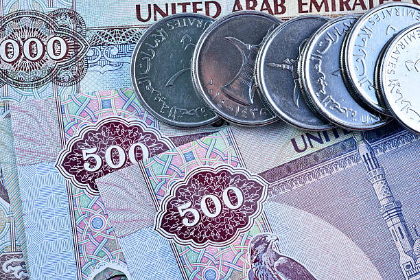 istock Close up Dirhams currency, United Arab Emirates 584875500