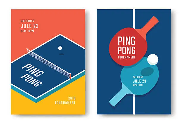 Vector illustration of Ping-pong posters design