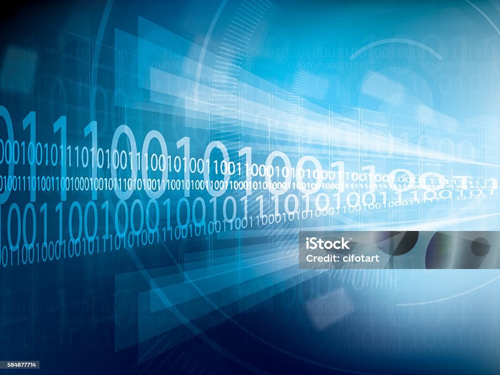 Technology background blue futuristic abstract Technology background futuristic abstract blue and digital bright lights binary code, design of vector illustration. Binary Code stock vector