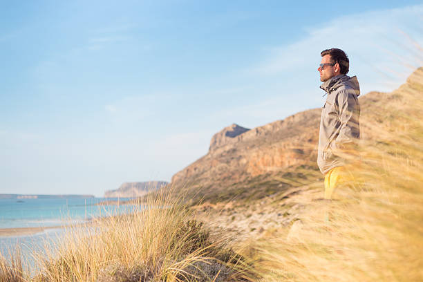 istock Free active man enjoying beauty of nature. 584879946