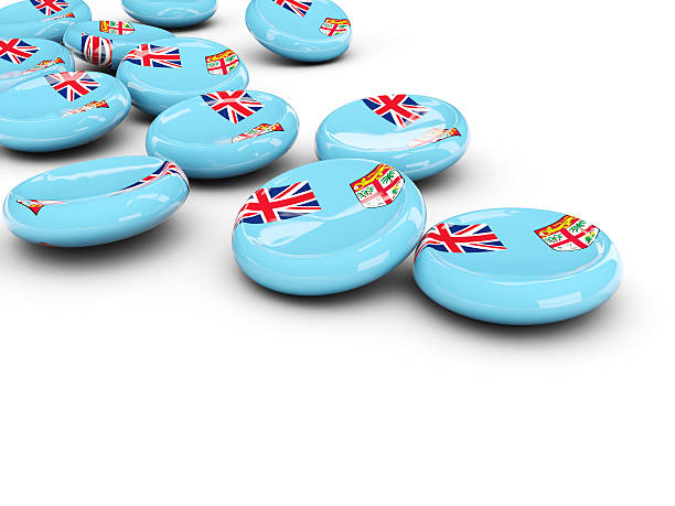 istock Flag of fiji, round buttons 584881020
