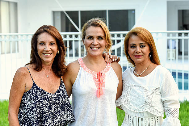 istock Mature women posing together 584882630