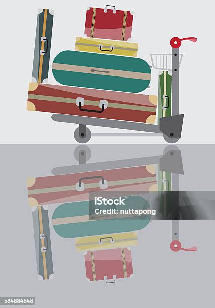 Vector Berlibur Ilustrasi Bagasi Trolley Vector Ilustrasi Stok - Unduh Gambar Sekarang ...