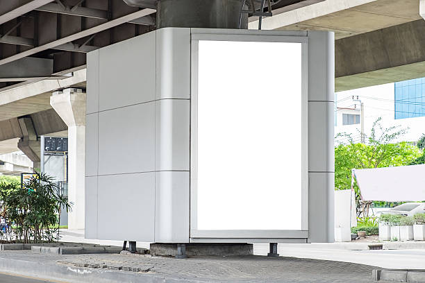 istock Billboard advertising white blank on road 584890128