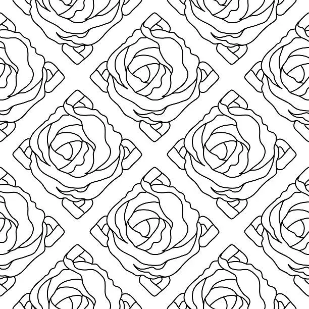 Vector illustration of Vector pattern with roses