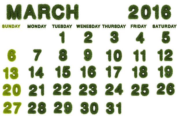 istock Calendar for March 2016 on white background 584892114
