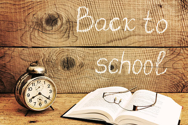 istock Retro alarm clock and 