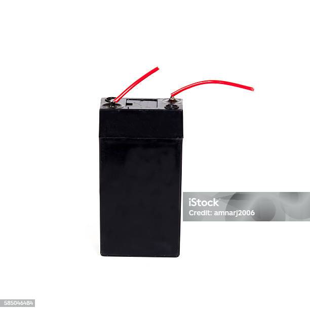 Sealed Battery Isolated On White Background Stock Photo - Download Image Now - Accidents and Disasters, Acid, Battery