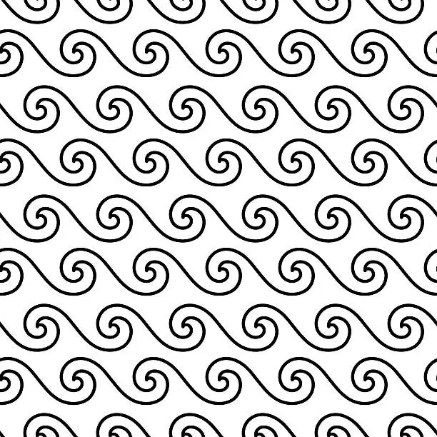 Vector illustration of Spirals. Vector seamless pattern