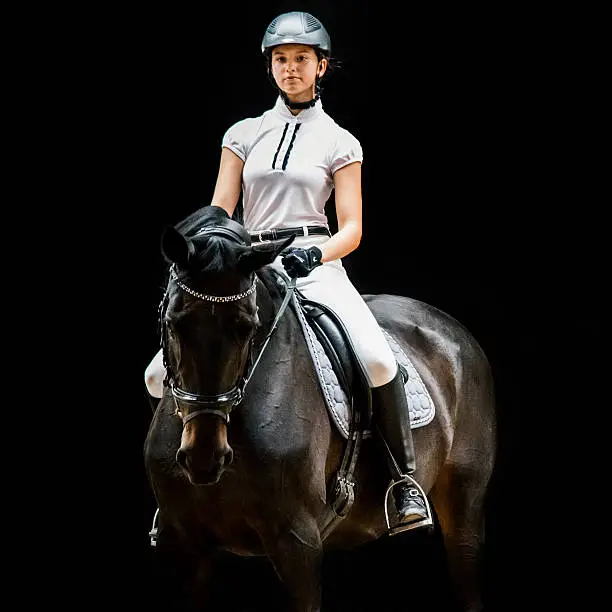 Photo of Teenage Girl Equestrian Horseback Riding Portrait