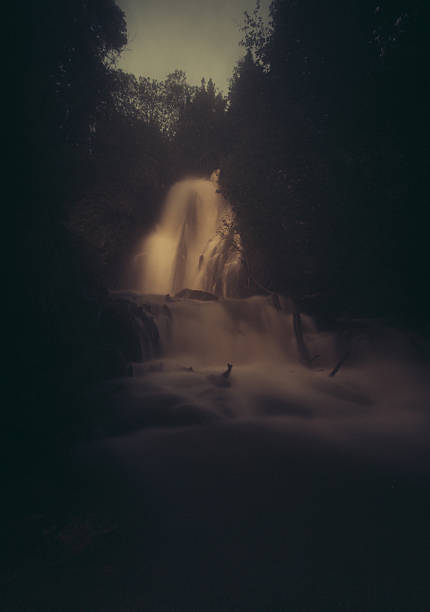 Water haze and foggy looking Hunter Creek waterfall, near Reno, Nevada